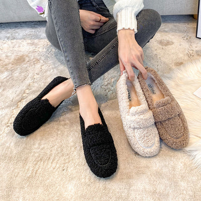 Chaussures plates en peluche