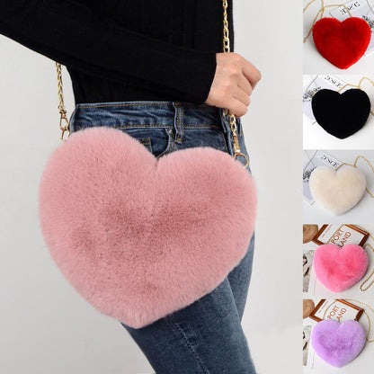 Sac Cœur en Peluche avec Chaîne