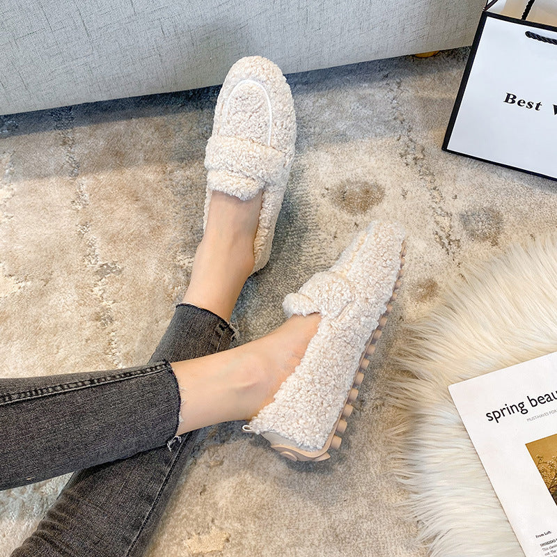 Chaussures plates en peluche