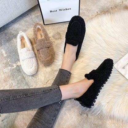 Chaussures plates en peluche