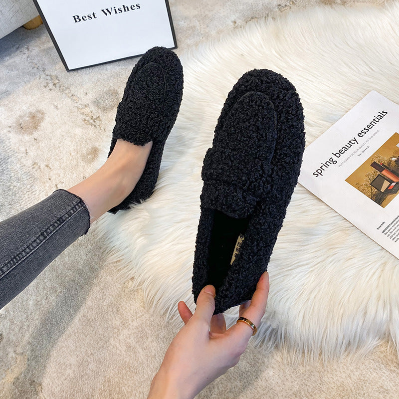 Chaussures plates en peluche