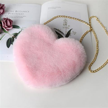 Sac Cœur en Peluche avec Chaîne
