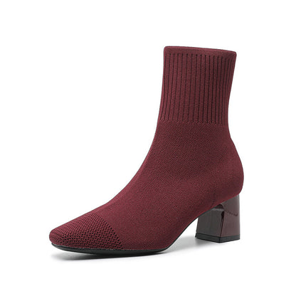 Bottes Chaussettes à Talon Épais