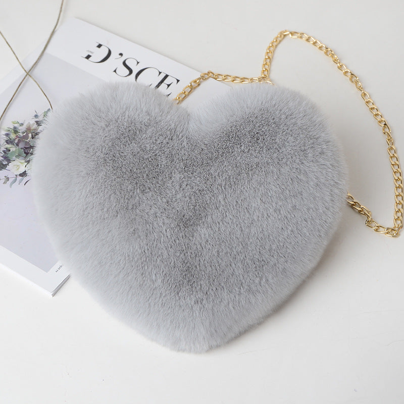 Sac Cœur en Peluche avec Chaîne