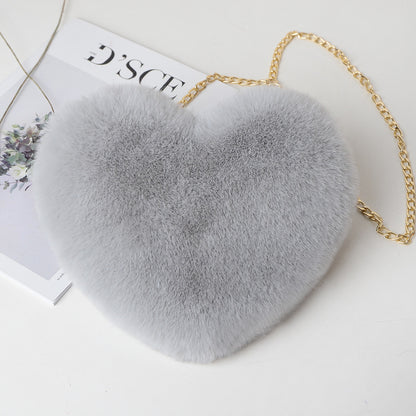 Sac Cœur en Peluche avec Chaîne
