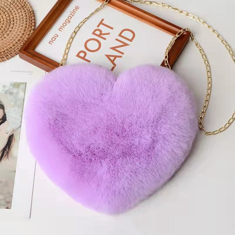 Sac Cœur en Peluche avec Chaîne
