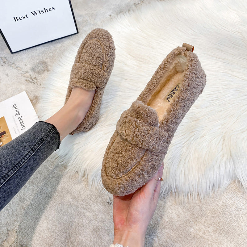 Chaussures plates en peluche