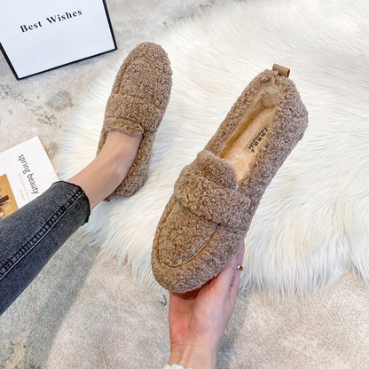 Chaussures plates en peluche