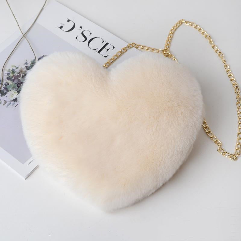 Sac Cœur en Peluche avec Chaîne